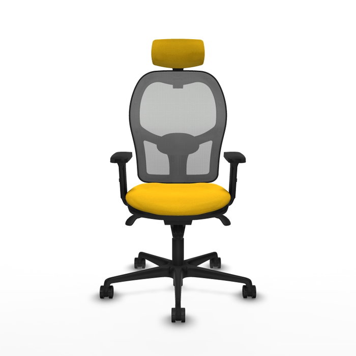 PIQUERAS Y CRESPO Silla de oficina Jorquera con mecanismo Sincro, Amarillo y Gris PIQUERAS Y CRESPO Silla de oficina Jorquera con mecanismo Sincro, Amarillo y Gris
