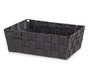 Kipit Cesta Rectangular de Tela Trenzada Negra sin Asas 24 cm (20x24x8 cm) (Set de 24)
