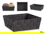 Kipit Cesta Rectangular de Tela Trenzada Negra sin Asas 24 cm (20x24x8 cm) (Set de 24)