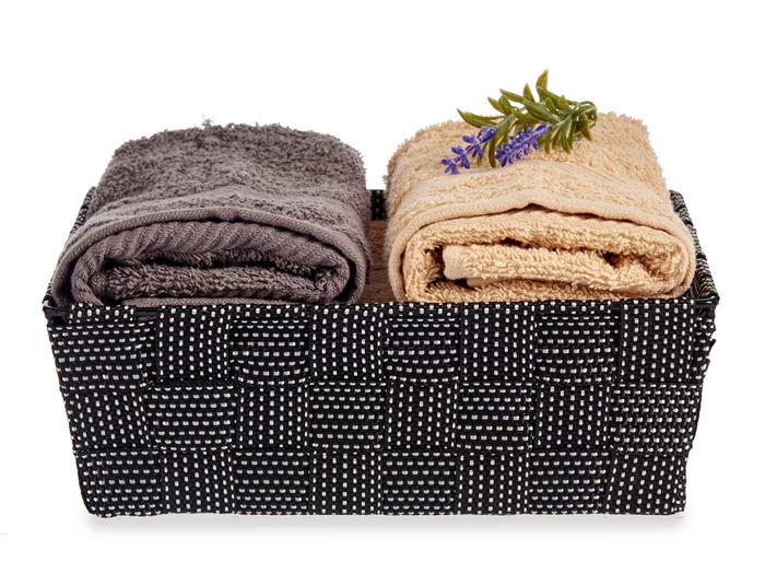 Kipit Cesta Rectangular de Tela Trenzada Negra sin Asas 24 cm (20x24x8 cm) (Set de 24) Kipit Cesta Rectangular de Tela Trenzada Negra sin Asas 24 cm (20x24x8 cm) (Set de 24)