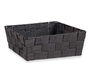 Kipit Cesta Rectangular de Tela Trenzada Negra sin Asas 24 cm (20x24x8 cm) (Set de 24)