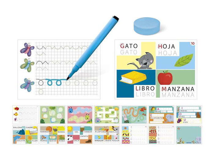 Clementoni Juego Educativo Aprendo a Escribir con Pizarras y Rotulador para Niños a Partir de 4 Años