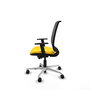 PIQUERAS Y CRESPO Silla de oficina Alares con mecanismo traslack, malla negra y asiento amarillo