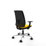 PIQUERAS Y CRESPO Silla de oficina Alares con mecanismo traslack, malla negra y asiento amarillo