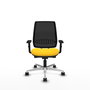 PIQUERAS Y CRESPO Silla de oficina Alares con mecanismo traslack, malla negra y asiento amarillo