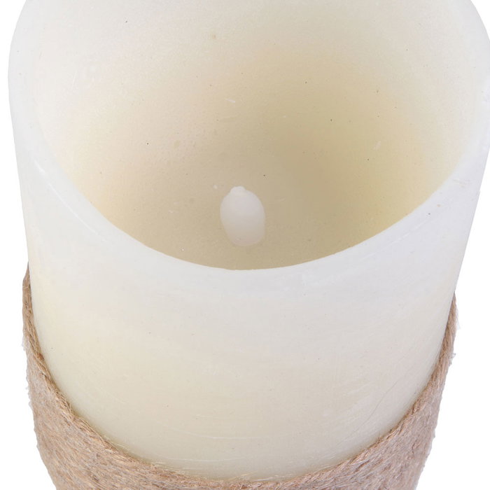 The Candle Factory Vela Led Cuerda Crema Efecto Llama Titilante Luz Blanca Cálida 30x15 cm