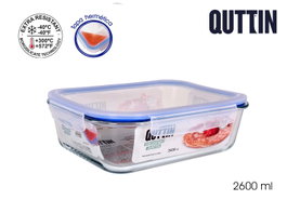 Quttin Fiambrera Extra Rectangular 2,6 L (6 Unidades)