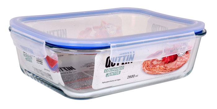 Quttin Fiambrera Extra Rectangular 2,6 L (6 Unidades)