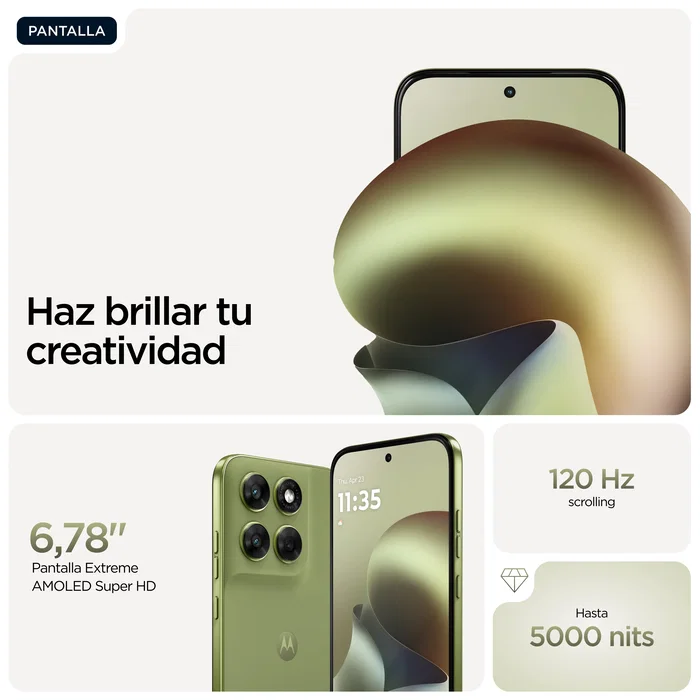 Motorola Moto G67 5G Smartphone - 6.8" Extreme AMOLED 120Hz, 256GB, 4GB RAM, Cámara Sony LYTIA 50MP, Batería 5200 mAh, Android 16.0, Verde