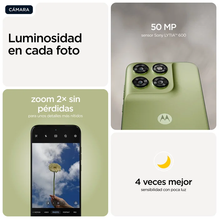 Motorola Moto G67 5G Smartphone - 6.8" Extreme AMOLED 120Hz, 256GB, 4GB RAM, Cámara Sony LYTIA 50MP, Batería 5200 mAh, Android 16.0, Verde