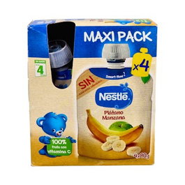 Nestle Bolsita Platano Manzana 4X90G