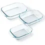 Pyrex PYR3426470296434 Juego de 3 fuentes para horno Rectangular Vidrio 20-25-28 cm