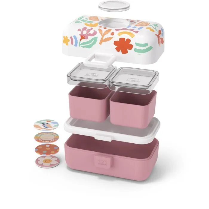 Monbento Lonchera infantil MB Tresor Papercut con 3 compartimentos y sin BPA