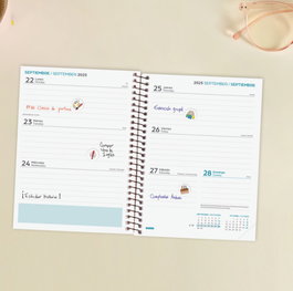 Agenda Escolar (2025-26) Finocam Secundaria Espiral Tapa Pp S/V Apais. 8º 120X164 Con Goma Negro