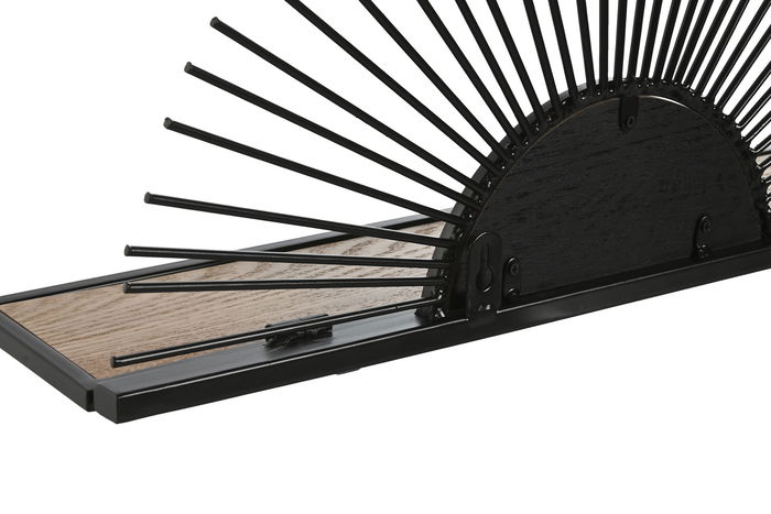 DKD Home Decor Estanteria Pared Negro Natural Metal MDF 10.5 x 28 x 58 cm
