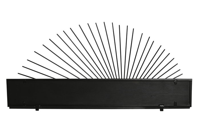 DKD Home Decor Estanteria Pared Negro Natural Metal MDF 10.5 x 28 x 58 cm