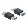 DeLOCK Adaptador USB 3.0 Tipo-A macho a hembra con bloqueador de datos Negro