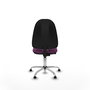 Silla de oficina Algarra con mecanismo Contacto permanente básico tapizada con Similpiel color Morado. Equipada con Base cromada, Sin brazosy Topes