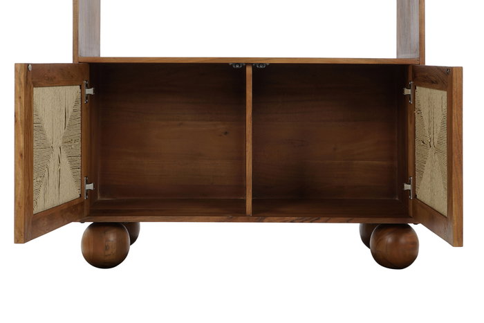 DKD Home Decor Estanteria Basant ratan Marron Oscuro Natural Acacia Ratan 90 x 40 x 181 cm