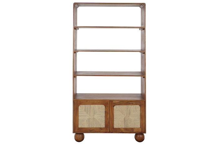 DKD Home Decor Estanteria Basant ratan Marron Oscuro Natural Acacia Ratan 90 x 40 x 181 cm