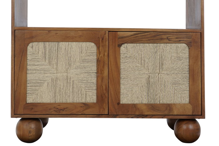 DKD Home Decor Estanteria Basant ratan Marron Oscuro Natural Acacia Ratan 90 x 40 x 181 cm