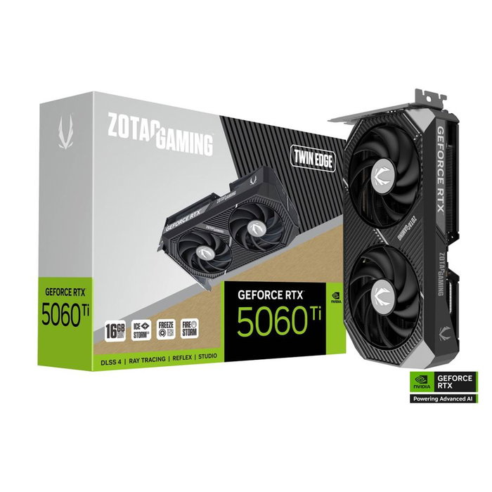 Zotac Gaming GeForce RTX 5060 Ti 16GB GDDR7 Tarjeta Gráfica 4608 CUDA 2572 MHz Zotac Gaming GeForce RTX 5060 Ti 16GB GDDR7 Tarjeta Gráfica 4608 CUDA 2572 MHz