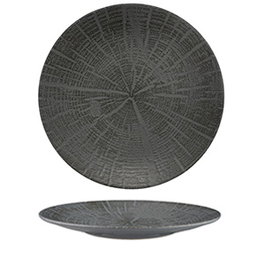 SUMMA Plato Llano Coupe Forest Gris, Gres, Vajilla, Diámetro 27 cm (Set de 6)