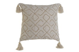 DKD Home Decor Cojin Crudo 45 x 45 x 15 cm (2 Unidades) Algodon Polyester