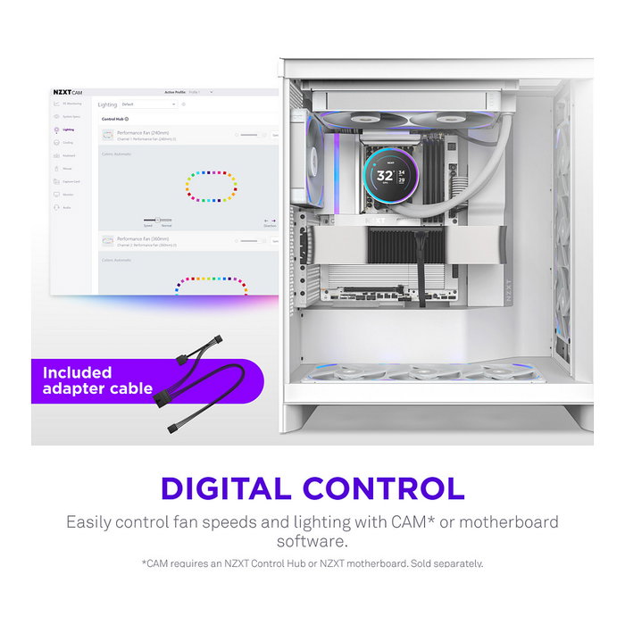 NZXT F140X RGB Blanco 140 mm NZXT F140X RGB Blanco 140 mm