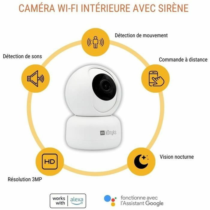 Konyks Camini 2 Cámara de vigilancia motorizada Wifi con detección de movimiento Konyks Camini 2 Cámara de vigilancia motorizada Wifi con detección de movimiento
