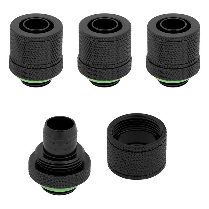 Corsair Hydro X Series XF Conectores Rectos G1/4 pulgada a 13/10mm, 4 unidades, negro