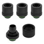 Corsair Hydro X Series XF Conectores Rectos G1/4 pulgada a 13/10mm, 4 unidades, negro