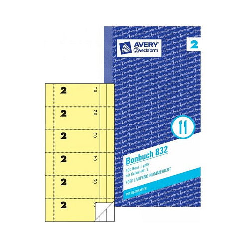 AVERY Zweckform Wertmarken-Block 832 01-300, amarillo, 1 unidad AVERY Zweckform Wertmarken-Block 832 01-300, amarillo, 1 unidad