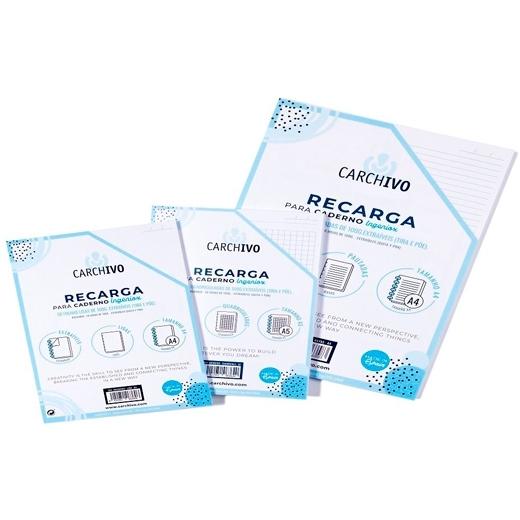 Carchivo Recambio Cuaderno Ingeniox A5 50 Hojas Horizontal
