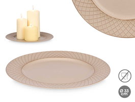 Giftdecor Portavelas Rombos Taupe Envejecido 33 cm Marrón (Set de 24)