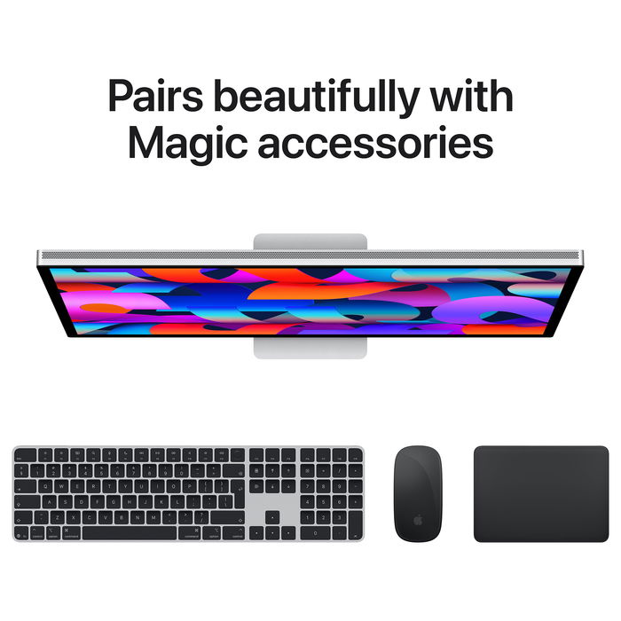 Apple Studio Display Monitor 27" 5K Nano-texture Glass (5120 x 2880), True Tone, 6 Altavoces, Cámara 12 MP, Micrófono, Dolby Atmos, Montaje VESA Incluido (Plata, 2026)