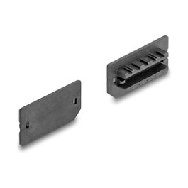 DeLOCK 64286 Cubierta antipolvo para USB Tipo-E Llave A o Llave B hembra, 10 piezas, Negro