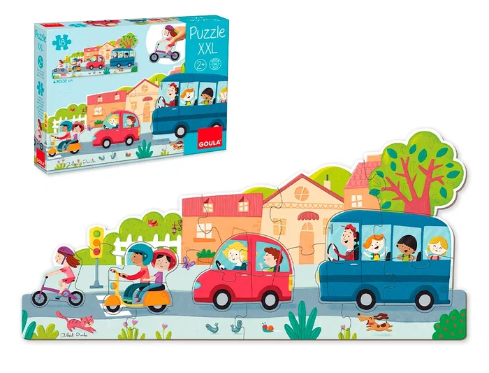 Goula Puzle XXL Vehículos 18 Piezas Gigantes Ilustraciones Modernas 80x40 cm Goula Puzle XXL Vehículos 18 Piezas Gigantes Ilustraciones Modernas 80x40 cm