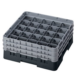 CAMBRO Cesta de lavado 25 comp. 3 alturas Negro