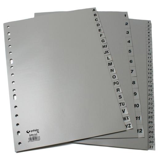 Grafoplás Separadores Numéricos A4 PP 1-31 Posiciones 16 Taladros Opaco Gris (Set de 10) (Set de 10) Grafoplás Separadores Numéricos A4 PP 1-31 Posiciones 16 Taladros Opaco Gris (Set de 10) (Set de 10)