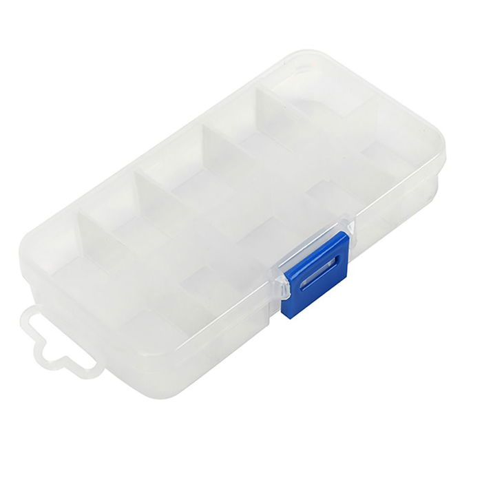 Workpro Organizador de compartimentos con tapa 10 divisiones Transparente 134 x 75 x 24 mm