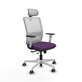 PIQUERAS Y CRESPO Silla de oficina Haches con mecanismo Sincro/Traslack, Morado y Blanco
