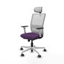 PIQUERAS Y CRESPO Silla de oficina Haches con mecanismo Sincro/Traslack, Morado y Blanco