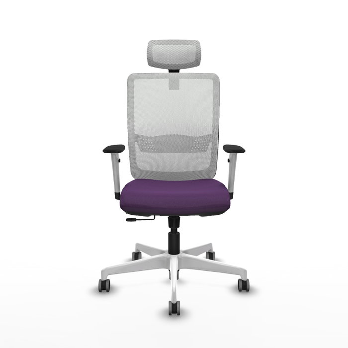 PIQUERAS Y CRESPO Silla de oficina Haches con mecanismo Sincro/Traslack, Morado y Blanco