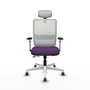 PIQUERAS Y CRESPO Silla de oficina Haches con mecanismo Sincro/Traslack, Morado y Blanco