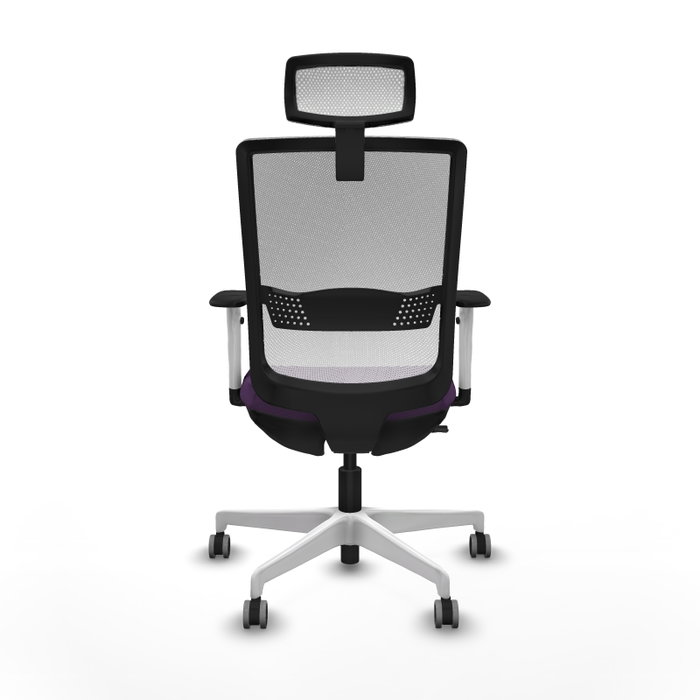 PIQUERAS Y CRESPO Silla de oficina Haches con mecanismo Sincro/Traslack, Morado y Blanco