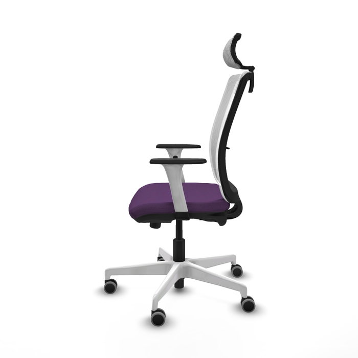 PIQUERAS Y CRESPO Silla de oficina Haches con mecanismo Sincro/Traslack, Morado y Blanco