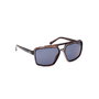 Guess Gafas GU00076 - Gafas de Sol para Hombre, Forma Navigator, Color Habana, Cristal Azul 61mm, Patilla 140mm