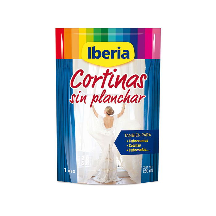 Iberia Cortinas sin planchar 150 ml, previene la formación de arrugas, apto para todo tipo de cortinas lavables