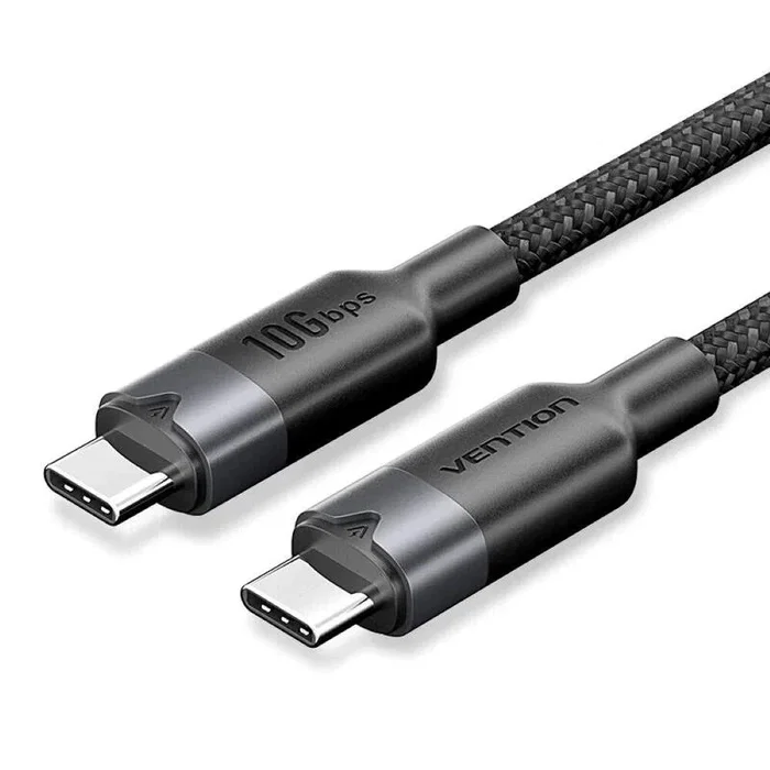 Vention Cable USB-C a USB-C 3.2 TRGBF Negro 1m 100W 10Gbps Vention Cable USB-C a USB-C 3.2 TRGBF Negro 1m 100W 10Gbps